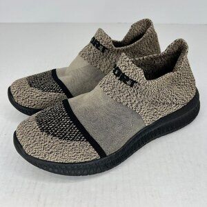 Sports Mens Brown Breathable Knit Low Top Casual Slip-On Size 42 Running Shoes